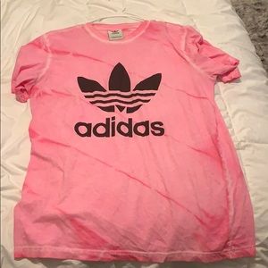 pink tie dye adidas t shirt